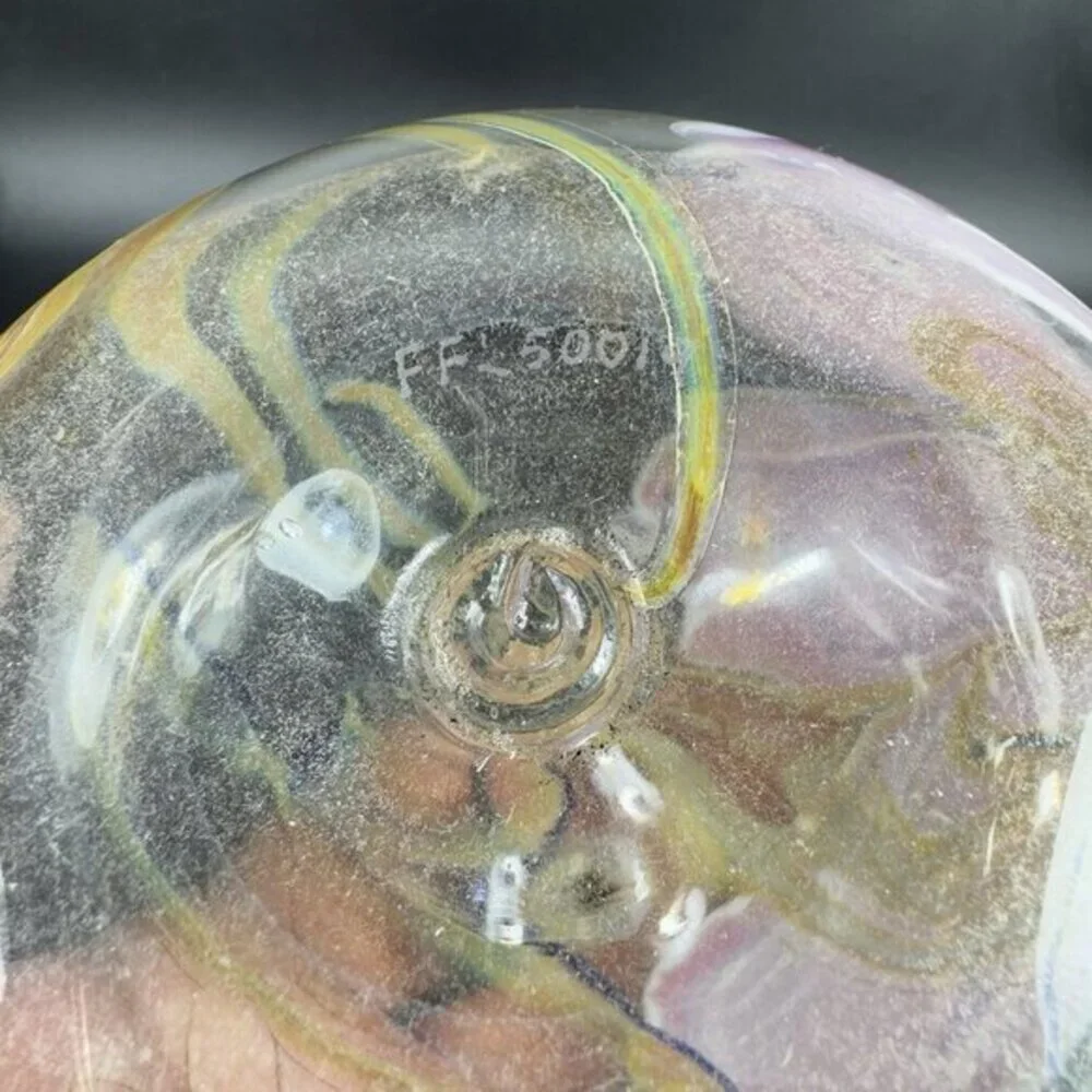 1985 Glasshouse Studios Signed Hand Blown‎ Art Glass Oil Lamp Vase Paperweight